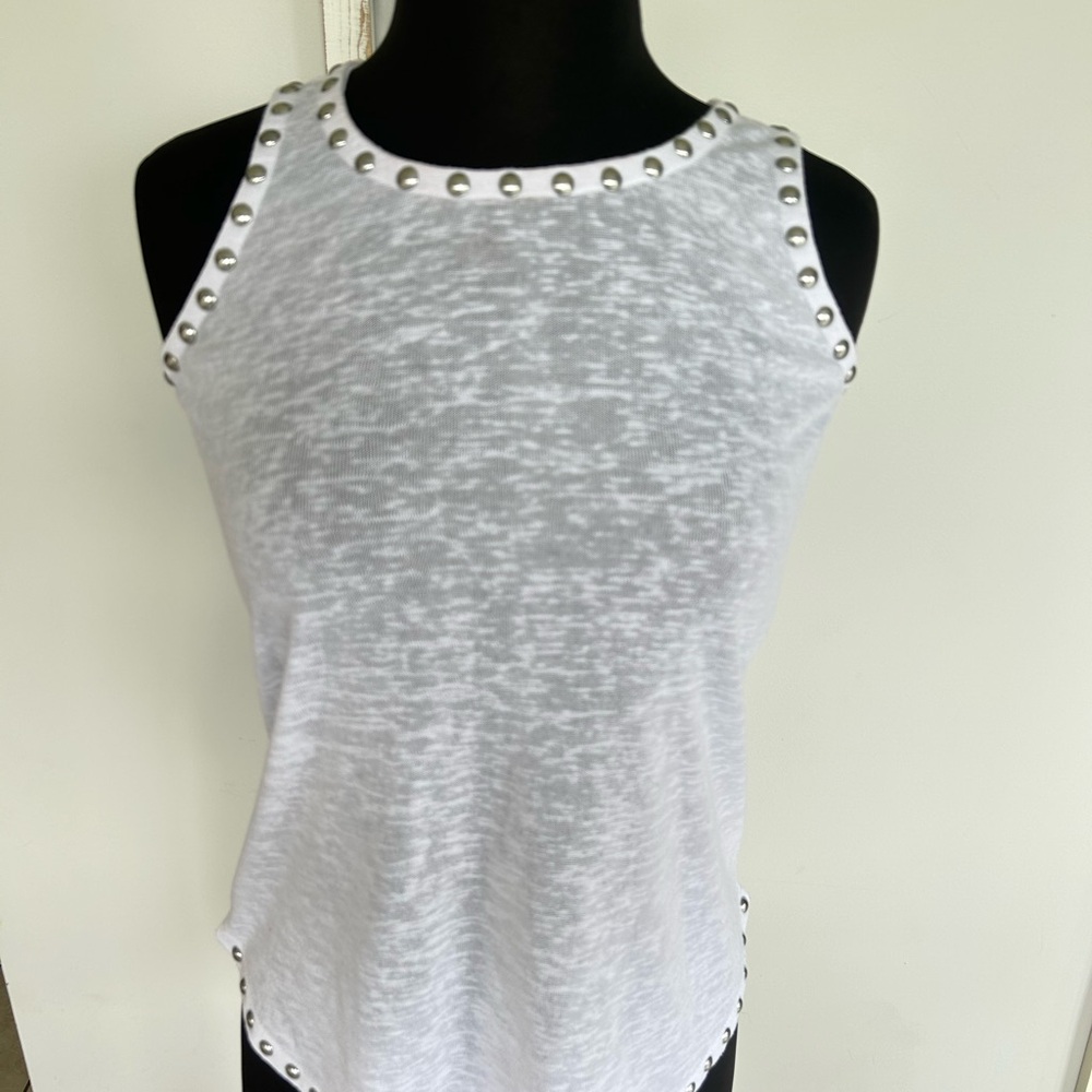 Crosby Gray Sleeveless Tank Top with Scoop Neckline